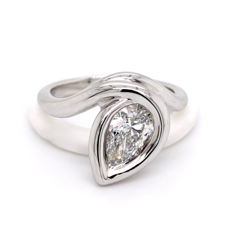 Platinum 1.05ct Lab Grown Pear Diamond Solitaire Ring murray co jewellers belfast engagement rings