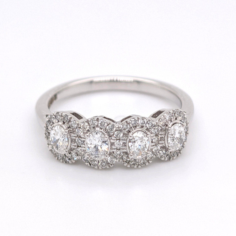 18ct White Gold 0.62ct Diamond 4 Stone Style Cluster Ring murray co jewellers belfast eternity rings