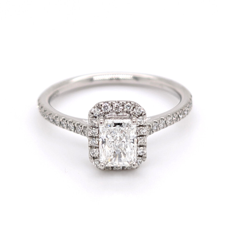 Platinum 0.90ct Radiant Diamond Cluster Ring murray co jewellers belfast engagement rings