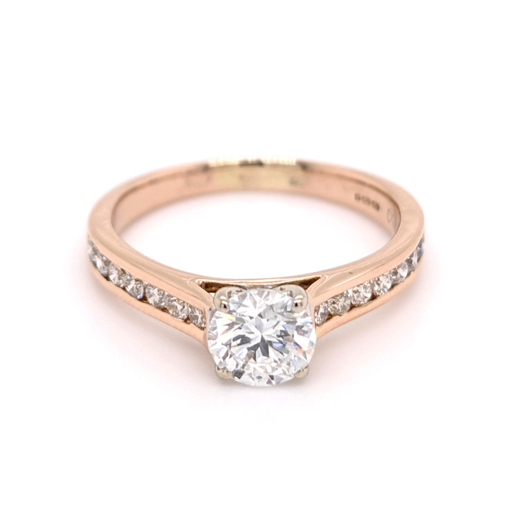 18ct Rose Gold 1.00ct Round Brilliant Diamond Solitaire Ring murray co jewellers belfast engagement rings