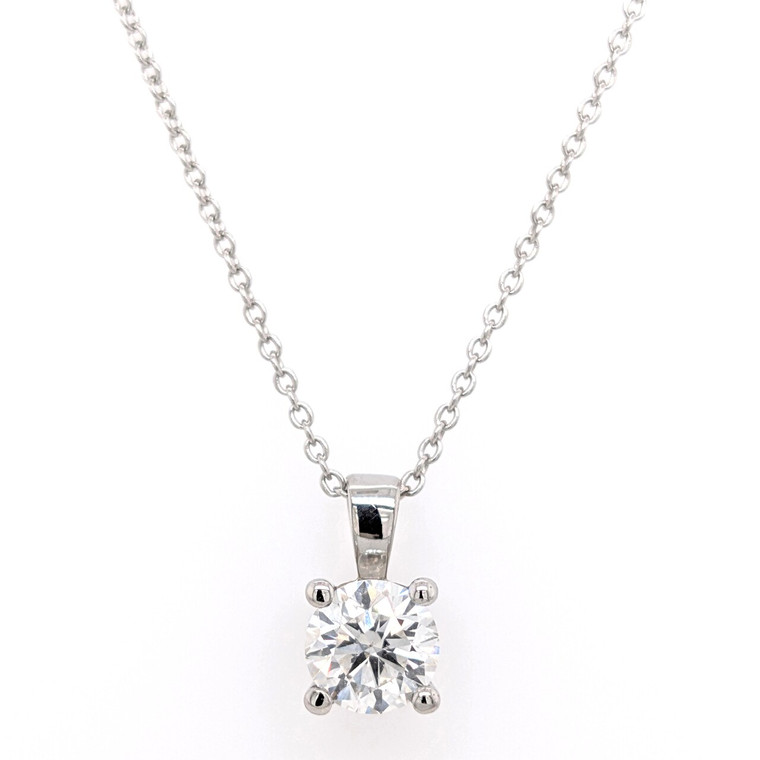 18ct White Gold 1.20ct Round Brilliant Diamond Solitaire Pendant murray co jewellers belfast