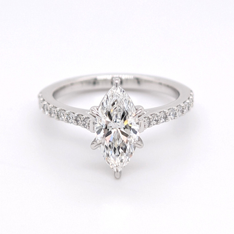 Platinum 1.27ct Lab Grown Marquise Diamond Solitaire Ring murray co jewellers belfast engagement rings