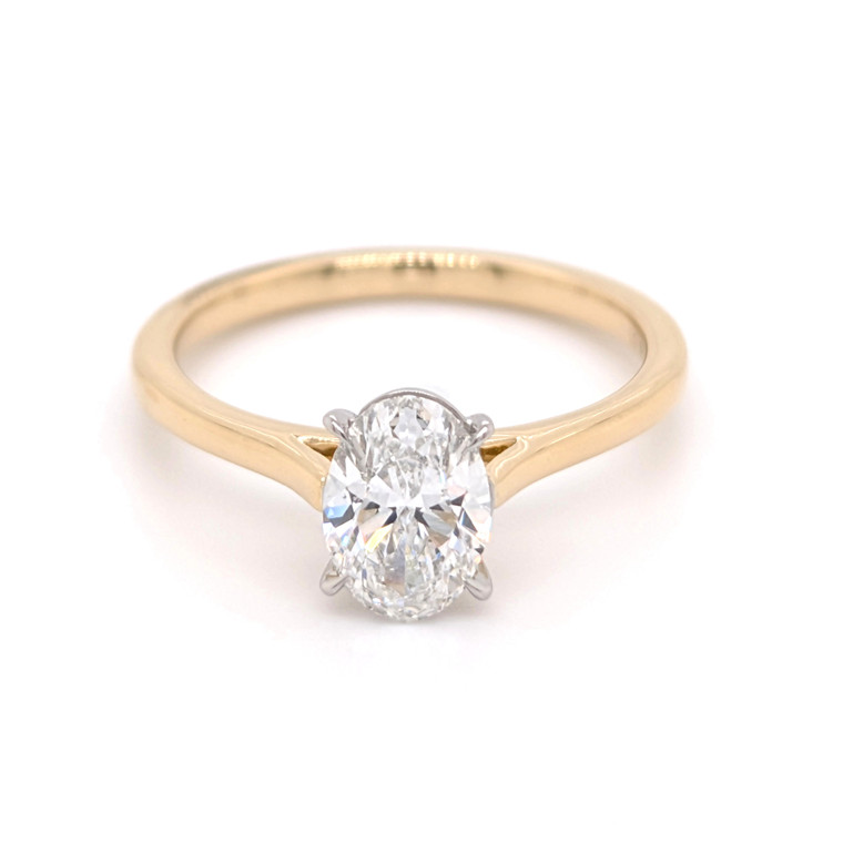 18ct Yellow Gold 1.03ct Lab Grown Oval Diamond Solitaire Ring murray co jewellers belfast engagement rings