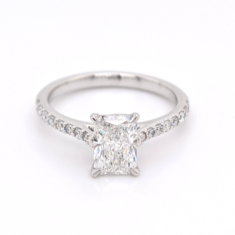 Platinum 1.25ct Lab Grown Radiant Diamond Cluster Ring murray co jewellers belfast engagement rings