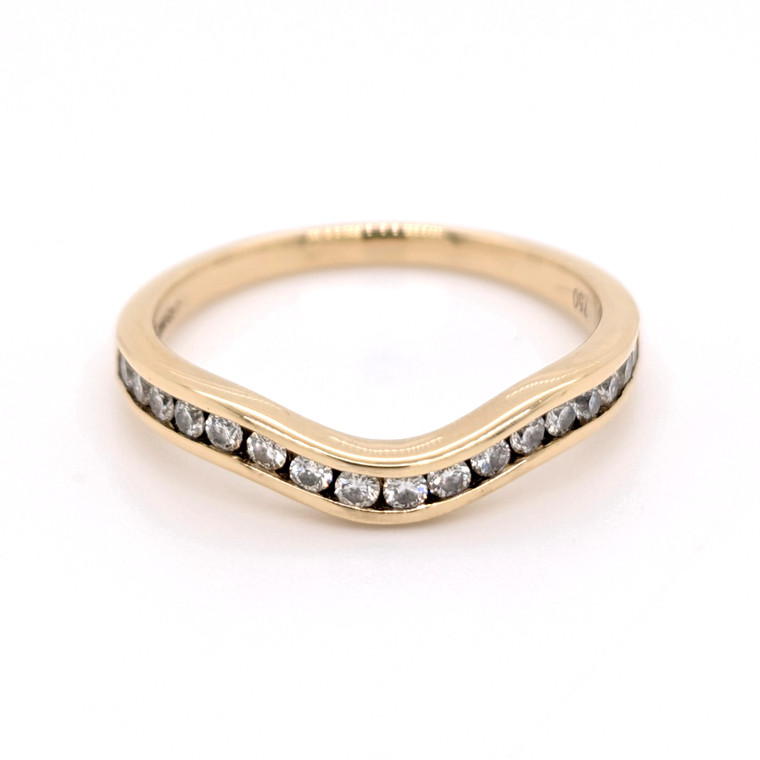 18ct Yellow Gold 0.30ct Diamond Channel Set Shaped Wedding Ring murray co jewellers belfast wedding rings eternity rings