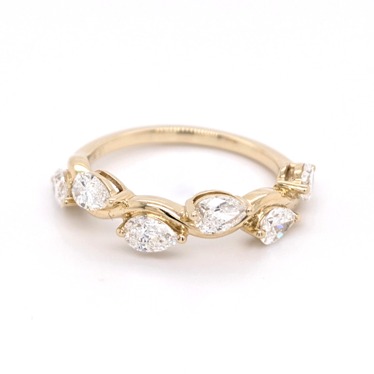 9ct Yellow Gold 0.90ct Lab Grown Pear Diamond Horizontal Set Ring murray co jewellers belfast eternity rings