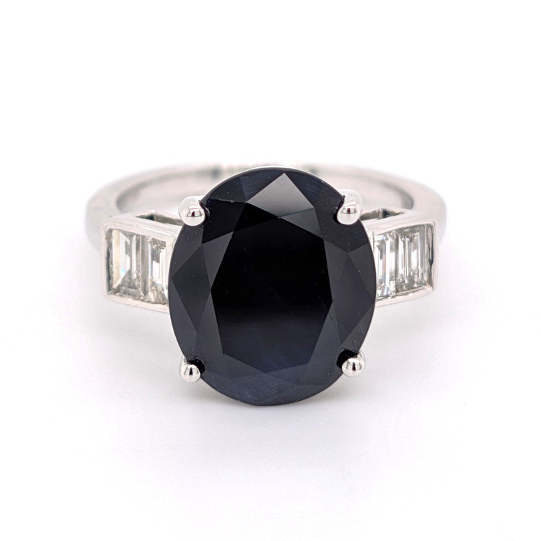 14ct Yellow Gold 7.82ct Sapphire & 0.38ct Diamond 5 Stone Ring murray co jewellers belfast