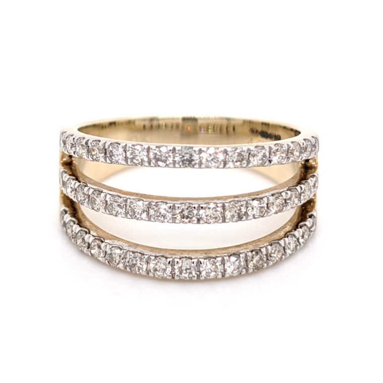 9ct Yellow Gold 0.75ct Diamond 3 Row Eternity Ring murray co jewellers belfast