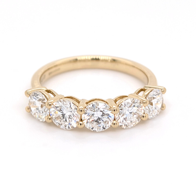 18ct Yellow Gold 2.05ct Lab Grown Diamond 5 Stone Ring murray co jewellers belfast eternity rings