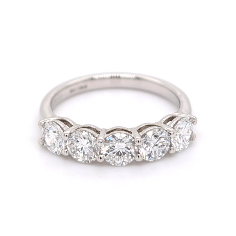 Platinum 1.54ct Lab Grown Diamond 5 Stone Ring murray co jewellers belfast eternity rings