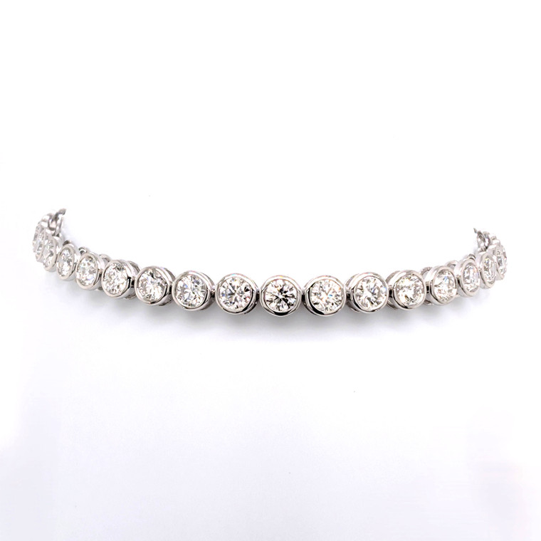 9ct White Gold 5.38ct Lab Grown Diamond Rub Over Tennis Bracelet murray co jewellers belfast bracelets