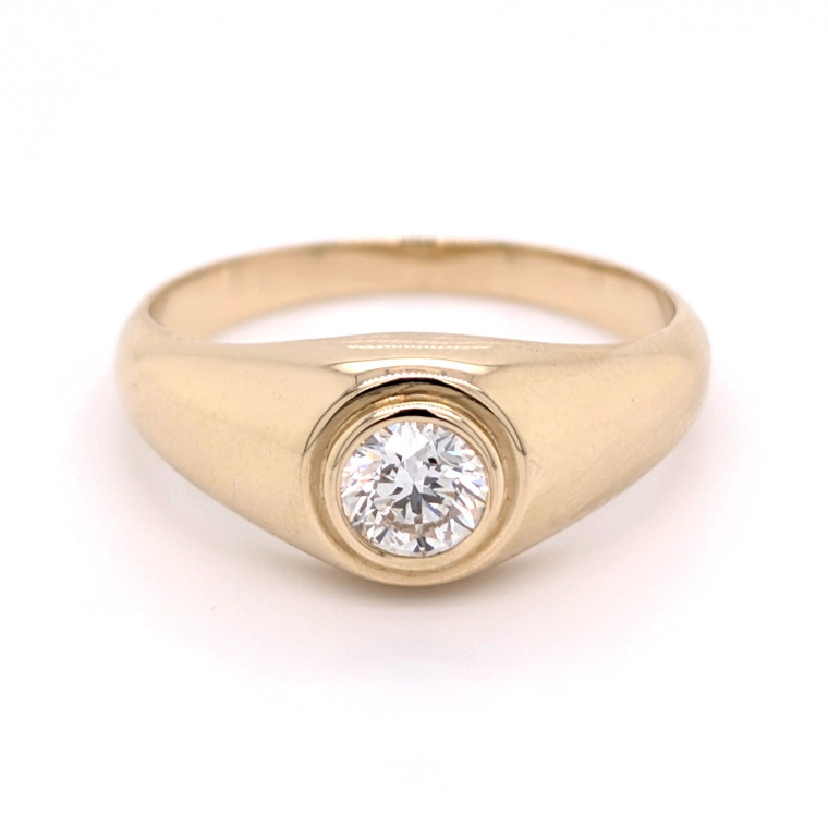 9ct Yellow Gold 0.50ct Lab Grown Round Brilliant Diamond Gent's Ring murray co jewellers belfast
