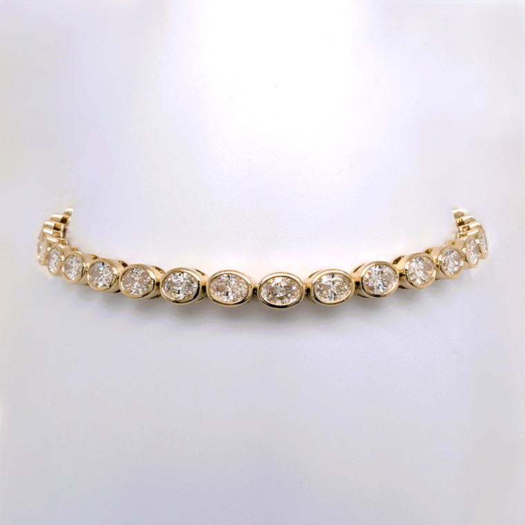 9ct Yellow Gold 5.43ct Lab Grown Oval Diamond Bracelet murray co jewellers belfast
