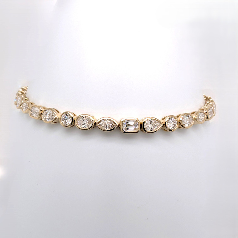 9ct Yellow Gold 5.28ct Lab Grown Mixed Cut Diamond Bracelet murray co jewellers belfast