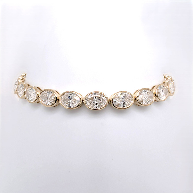 9ct Yellow Gold 12.73ct Lab Grown Oval Diamond Tennis Bracelet murray co jewellers belfast lab diamonds bracelets
