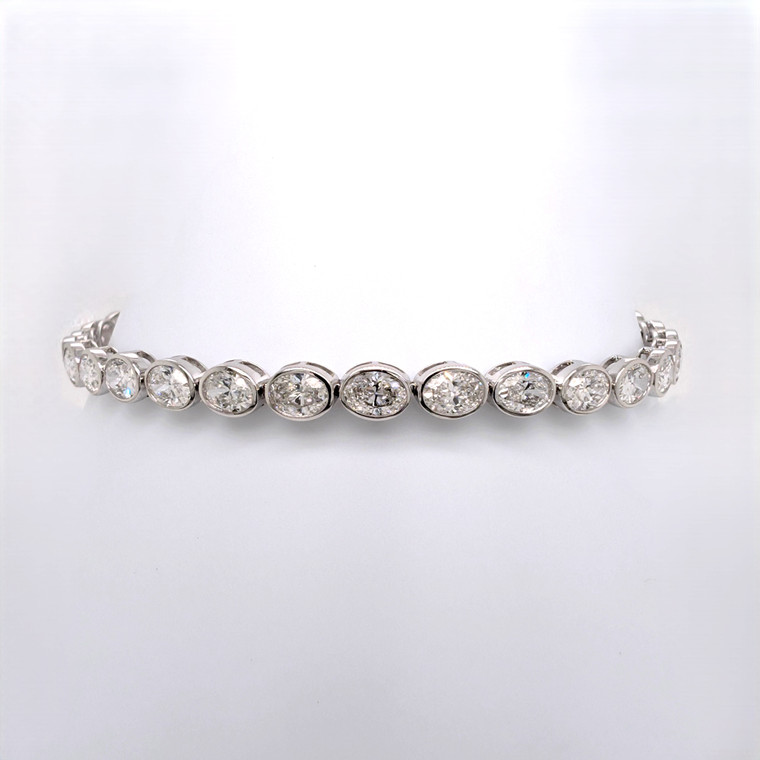 9ct White Gold 7.97ct Lab Grown Oval Diamond Tennis Bracelet lab diamonds bracelets