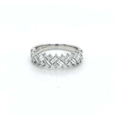 Baguette and Round Diamond Eternity Band