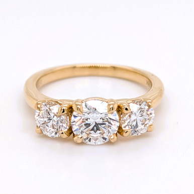 18ct Yellow Gold 2.00ct Lab Grown Diamond 3 Stone Ring