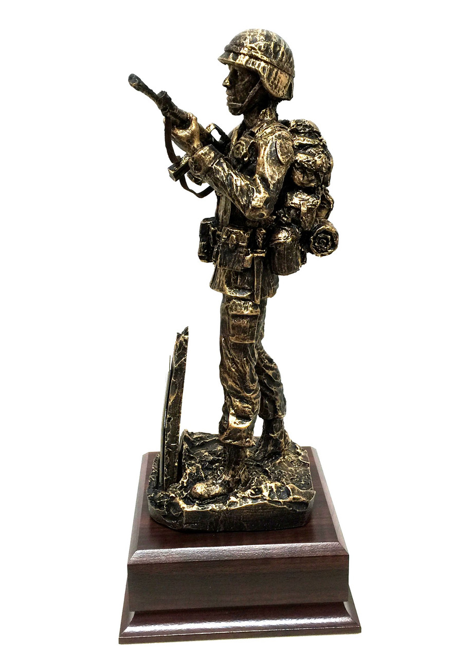 Soldier Holding Rifle Statue Male - Mai's Jewelry & Engravers
