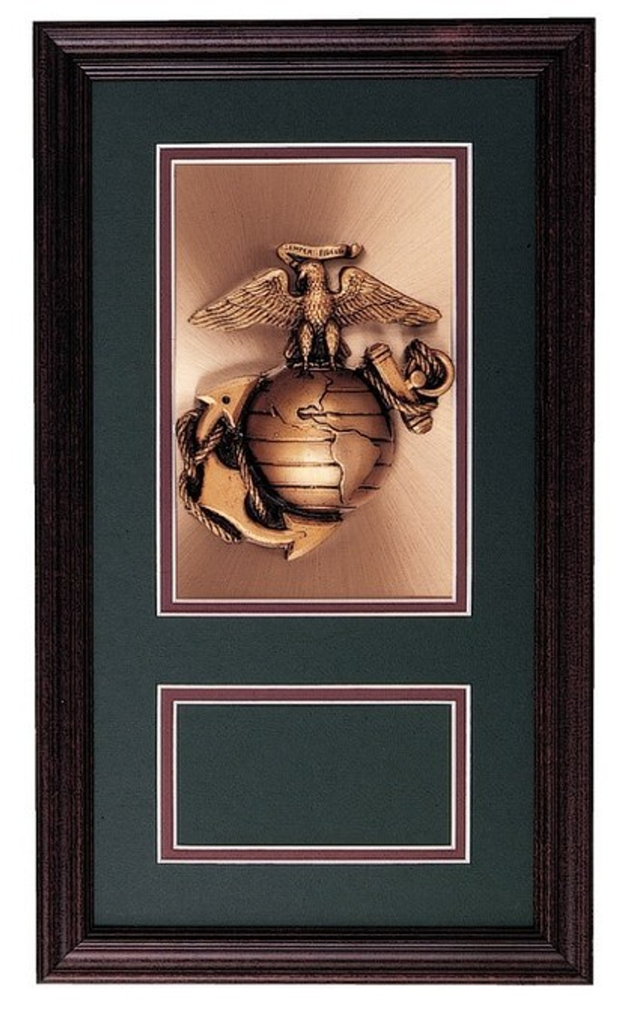 Frame with US Marine Anchor Mounted on a Copper Plate Award