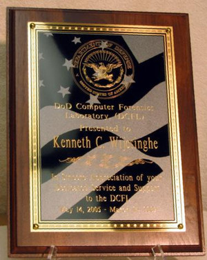 Military Plaque with US Flag Plate DCFL 9x12