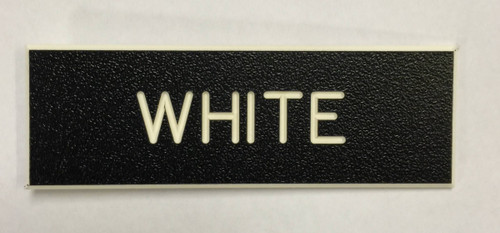 Ships within 72 hours when ordered by noon Eastern Time.  Army Standard Service Uniform Nameplate.  1" by 3" Black with White Letters.  Surface is Coarse to Reduce Scratches.  Also the Standard Nameplate for the United States Navy.  Highest Quality Available in the Marketplace.  Blanks are Manufactured by Gravotek, Inc. formerly New Hermes, Inc.  This Nameplate can be used for other than Military Applications.  Fasteners such as Magnet, Standard Military Clutch, Pins and Bulldog Clips are available.