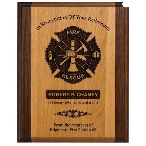 Plaque two tone genuine alder wood laser engraved 9" x 12" Maltese Cross