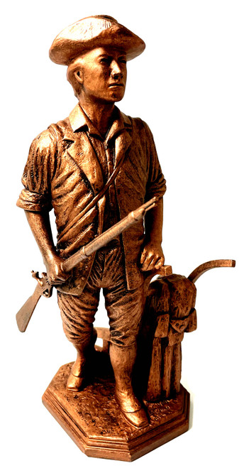 Discover the impressive Concord Military Statue of a National Guard Minuteman in a bronze tone finish. Standing at a total height of 13.5 inches, this product is also available in other configurations on our website.