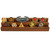 2 tiers genuine walnut challenge coin display stand.  Holds 7 each 2 inches coins per tier.  18 inches wide by 5 inches deep by 4-1/2 inches high.  Challenge coins are not included.