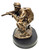 This is a bronze-tone military statue of a Soldier kneeling and aiming a rifle, mounted on a black base. It is 9 inches tall and comes with free engraving.