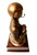 Tanker Bust Bronze tone military statue male, 10 inches total height, highly detailed, mounted on a 5-1/2 inches long x 5-1/2 inches wide x 2.0 inches high cherry laminated base.