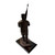 Army First Sergeant male military statue with patrol cap, standing 22 inches tall, mounted on a 7 inch by 11 inch laminated cherry base.