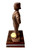 The military statue of a female warrior at parade rest, wearing a patrol cap, at a total height of 13.5 inches and is mounted on a laminated wood base 6.0 inches in width, 6.0 inches in length, and 2-1/4 inches in height. The army medallion can be replaced with one from another branch of service.