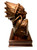 An Indian Chief military statue featuring the U.S. Air Force CMSgt insignia, standing 10 inches tall, mounted on a laminated cherry base measuring 5 inches wide, 7 inches long, and 2 inches high.