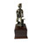 Military Statue National Guard Minuteman Antique Gold Tone Mounted on a Cherry Finish Base.  Total Height is 11-1/2"