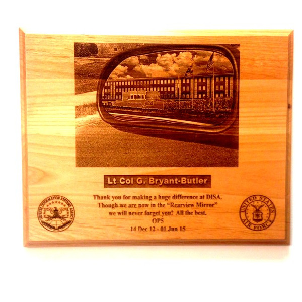 Detailed Laser Engraved Recognition Plaque 12 inches by 15 inches DISA with two logos. (This work is an original creation of Mai's Jewelry.  Please do not allow someone else to profit from our work)