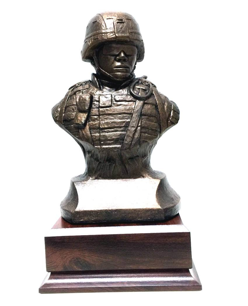 Mission Ready Bust Military Statue Male - Mai's Jewelry & Engravers