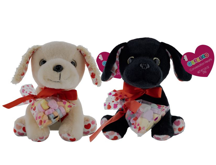 Sweet Embrace: Galerie's Dog Plush & Valentine Conversation Hearts