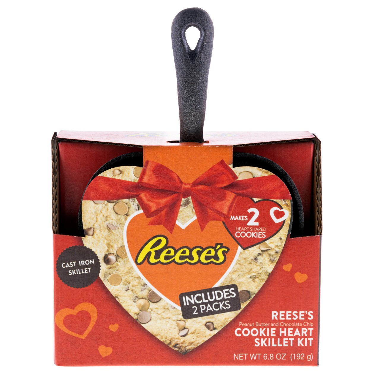 Valentine's Reese's Heart Cookie Skillet: Ready-to-Bake Delight!