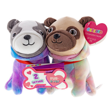 Galerie Valentine's Day Hugging Dogs Plush with Conversation Hearts