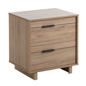 Modern 2-Drawer End Table Nightstand in Light Oak Wood Finish Q280-FCROSNS1898421