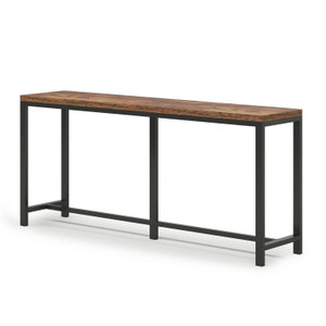 70-inch Long Narrow Hallway Sofa Table with Wood Top and Black Metal Frame Q280-NCTEL1195817