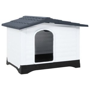 Dog House Grey, White, Black Polypropylene Small A949-152230