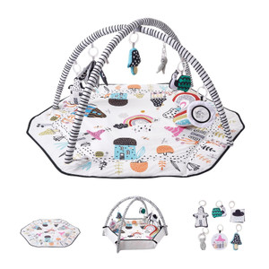 Baby Play Gym Mat, Tummy Time Mat with 6 Detachable Sensory Toys, 41.7" x 41.7" Large-Sized Baby Ne E415-YEYDJSDGDPMTOJ058V0