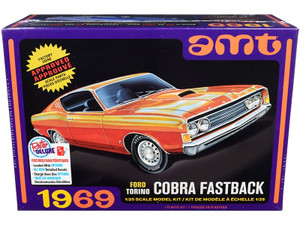 Skill 2 Model Kit 1969 Ford Torino Cobra Fastback 3-in-1 Kit 1/25 Scale Model by AMT F977-AMT1217M