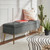 Mid-Century Modern End of Bed Storage Bench with Gray Velvet Seat and Gold Legs Q280-GRKUFSB149236851