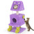 Cute Monster-Themed Cat Tower with 2 Private Condos for Small Place-Purple B593-PV10189
