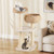 41 Inch Rattan Cat Tree with Napping Perch-White - Color: White D681-PS7475WH