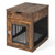 2-In-1 Dog House with Drawer and Wired Wireless Charging-Rustic Brown - Color: Rustic Brown D681-PU10011CF