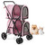 4-in-1 Double Pet Stroller with Detachable Carrier and Travel Carriage-Pink - Color: Pink D681-PW10040PI